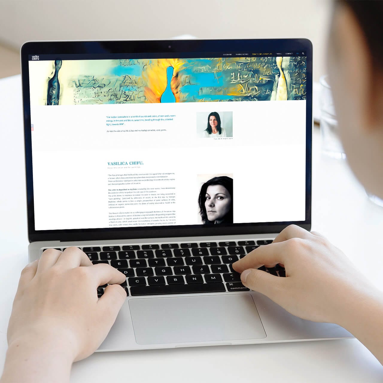 Responsive website design for Vasilica CHIFU showcasing artworks on multiple devices. -bratcovici.com